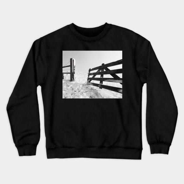 Open Fence in Wintertime Crewneck Sweatshirt by robelf